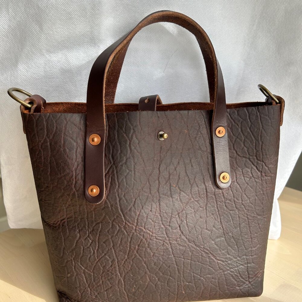 GO FORTH GOODS Avery Mini Tote – Cherry Bison Leather - Picture 15 of 16